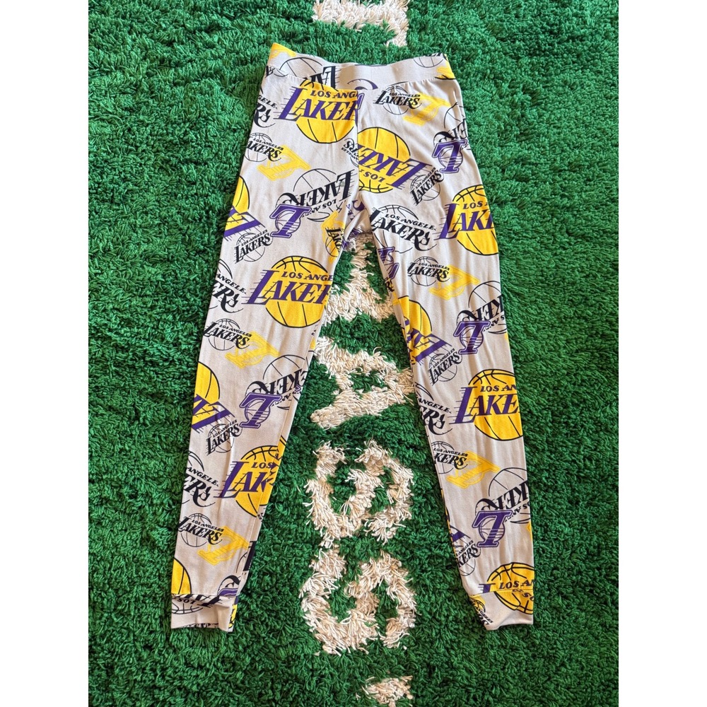 NBA Los Angeles Lakers Primark‎ All Over Print Leggings Grey Purple Gold (G)